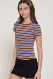 Multi-Stripe Ribbed Knit Top