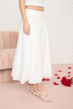 Eyelet Pattern Midi Skirt