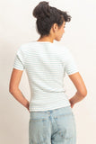 Striped Ribbed Crew Neck Top