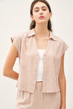 Linen Blend Striped Top