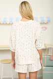 Floral Crew Neck Knit Top
