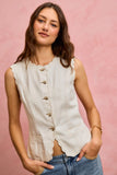 Washed Scallop Edge Vest