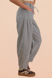 Striped Barrel Denim Pants