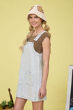 Striped Denim Overall Mini Dress