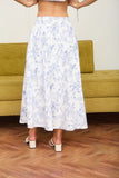 Floral Toile Pleated Midi Skirt