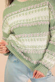 Color Block Fuzzy Knit Sweater