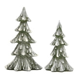 Dark Green Flocked Resin Trees