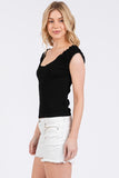 Ruched Ribbed Knit Tank Top