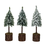Faux Fir Tree W/ Wood & Moss Base, 3 Styles