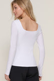 Ribbed Square Neck Top