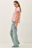 Lace Trim Cotton Voile Romantic Blouse