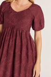 Embroidered Sweetheart Neck Dress