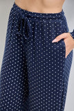 Polka Dot Print Drawstring Pants
