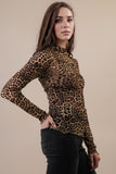 High Neck Sheer Mesh Lace Top