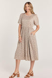 Delicate Floral Print Midi Dress