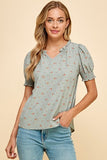 Ruffled Floral Print Top