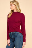 Solid Ribbed Turtleneck Top