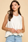 Puff Waist Linen Top