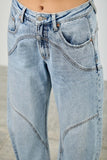 Cuffed Barrel Leg Jeans