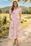 Floral Shirt Midi Dress
