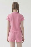 Mineral Washed Cotton Jersey Collared Tee