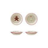 Hand-painted Stoneware Dish W Holiday Icon & Colored Rim, 2 Styles