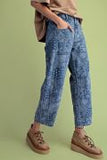 Jacquard Denim Barrel Jeans