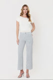 Striped Wide Leg Cropped Jeans