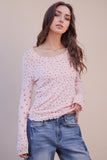 Floral Print Fitted Knit Top