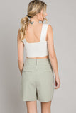 Grid Pattern Lawn Bermuda Shorts