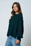 Textured Exposed Seam Knit Top