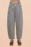Striped Barrel Denim Pants