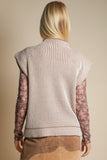 Two Tone Ribbed Knit Sweater Vest