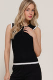 Sleeveless Contrast Layered Sweater