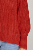 Waffle Knit Crew Neck Sweater