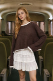 Long Sleeve Sweater with Contrast Trim