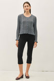 Ruffled Pointelle Cropped Cardigan