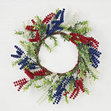 Red White Blue Heather Wreath With Boxwood