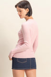 Ribbed Long Sleeve Knit Top