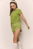 Mineral Washed Cotton Jersey Collared Tee