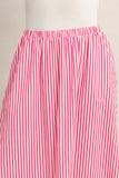 Striped Elastic Waist Flowy Midi Skirt