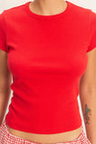 Basic Ribbed Short Sleeve Top