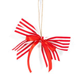 7x4x.5 Ornament (bow) Rd/wh