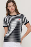 Striped Top with Embroidery Detail