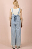 Washed Chambray Casual Jumpsuit