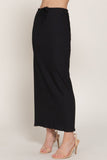 Long Textured Knit Skirt