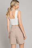 Grid Pattern Lawn Bermuda Shorts