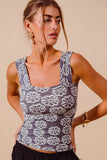 Two Tone Floral Tank Top