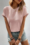 Textured Short Sleeve Blouse