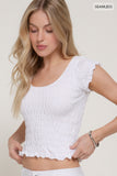 Cap Sleeve Smocked Seamless Top